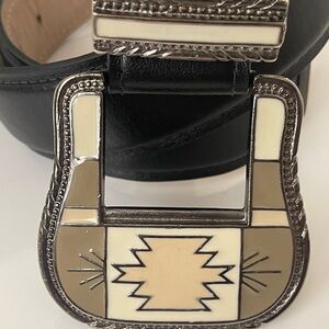 Black and Cream Designer Belt